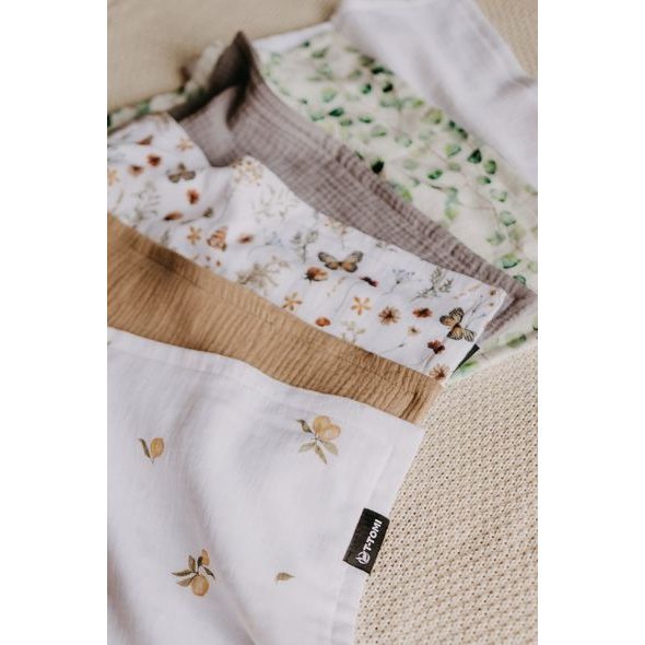 T-TOMI MUŠELÍNOVÁ PLENA POD HLAVIČKU EUCALYPTUS - LÁTKOVÉ PLENY ALL IN ONE - PŘEBALOVÁNÍ