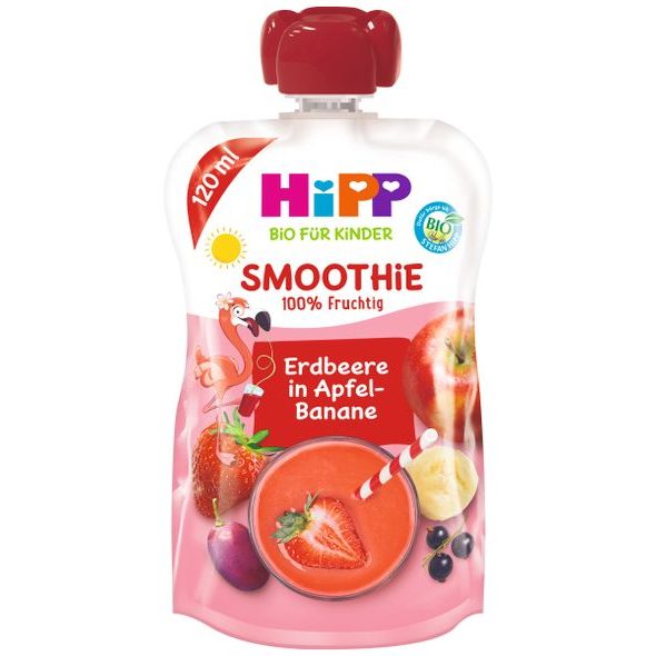 HIPP BIO SMOOTHIE JABLKO-BANÁN-ČERVENÉ OVOCE - KAPSIČKY - KRMENÍ