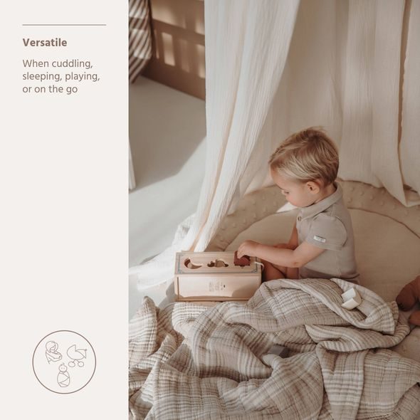 MEYCO DEKA Z PŘEDEPRANÉHO MUŠELÍNU A ŽAKÁRU 100X150 - STRIPE SAND - DĚTSKÉ DEKY PRO MIMINKA - SPINKÁNÍ