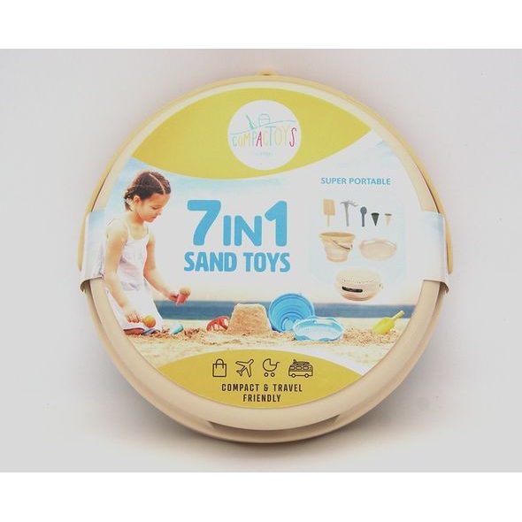 COMPACTOYS SKLÁDACÍ SADA NA PÍSEK 7V1 BÉŽOVÁ - HRAČKY NA PÍSEK - PRO DĚTI