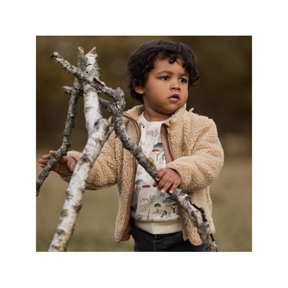 LITTLE DUTCH KABÁTEK TEDDY WARM TAUPE VEL. 80 - KABÁTKY, MIKINKY - PRO DĚTI