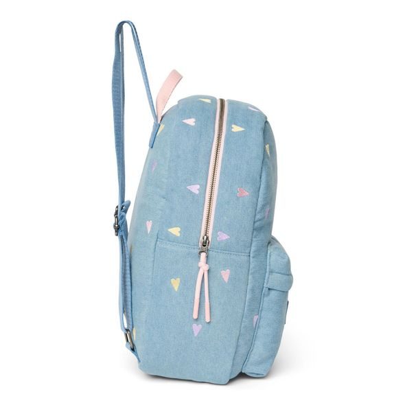 STUDIO NOOS DENIM MIDI BACKPACK - BATŮŽEK | HEARTS LIGHT BLUE HEARTS - BATOHY A TAŠKY - PRO DĚTI