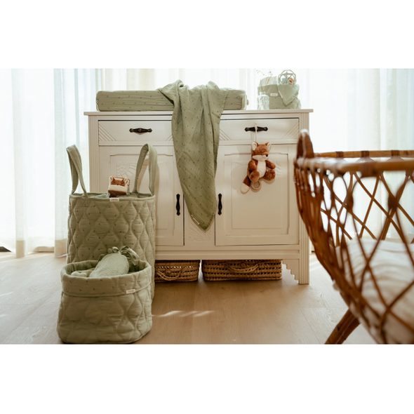 LITTLE DUTCH KOŠÍK TEXTILNÍ OBOUSTRANNÝ VELKÝ PURE SAGE - DEKORACE A POLIČKY - SPINKÁNÍ