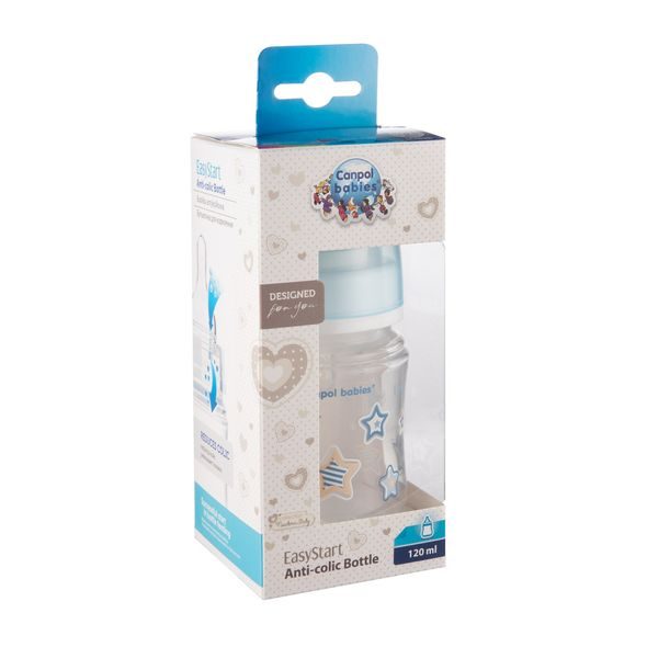 CANPOL BABIES LÁHEV SE ŠIROKÝM HRDLEM NEWBORN BABY 120ML MODRÁ - KOJENECKÉ LAHVE - KRMENÍ