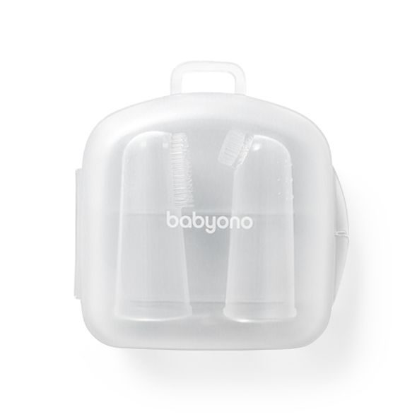 BABYONO SADA SILIKONOVÝCH ZUBNÍCH KARTÁČKŮ NA PRST 2KS 0M+ - ZUBNÍ KARTÁČKY A PASTY - KOUPÁNÍ A ZDRAVÍ