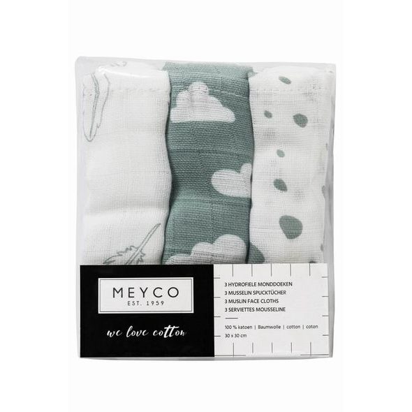 MEYCO PLENA-ŽÍNKA FEATHERS-CLOUDS-DOTS STONE GREEN/WHITE - ŽÍNKY A HOUBIČKY - KOUPÁNÍ A ZDRAVÍ