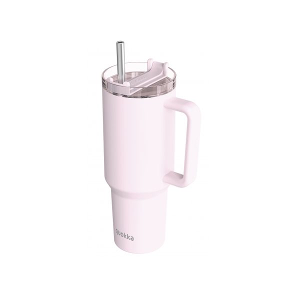 QUOKKA NEREZOVÝ TERMOHRNEK S BRČKEM STREAM LIGHT PINK 1200 ML - TERMOOBALY A TERMOSKY - KRMENÍ