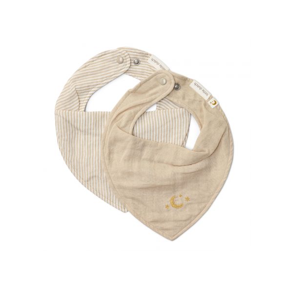 LITTLE DUTCH BRYNDÁČEK BANDANA 2 KS PURE SOFT BEIGE - BRYNDÁKY - KRMENÍ