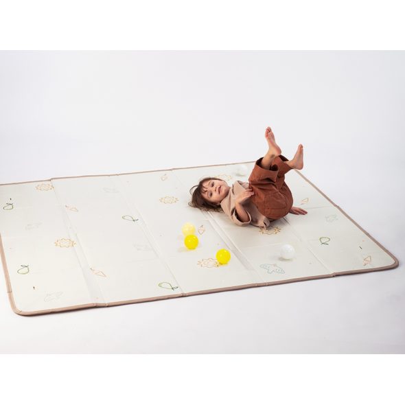 TAF TOYS HRACÍ PODLOŽKA PĚNOVÁ S MÍČKY BROWN BEIGE - HRACÍ PODLOŽKY NA ZEM - SPINKÁNÍ