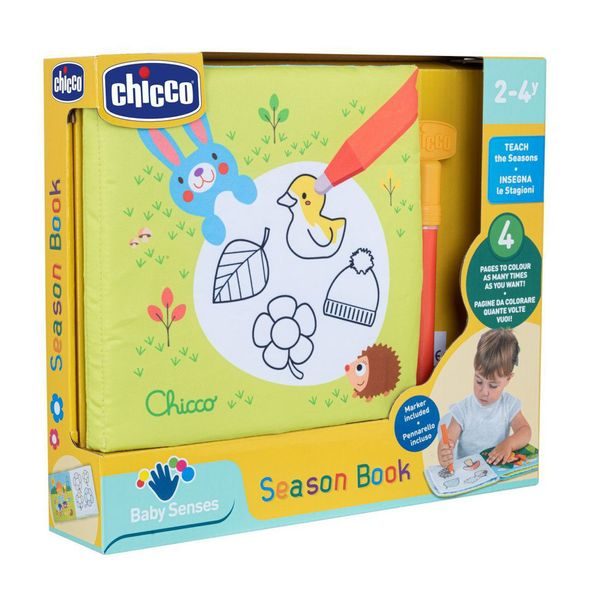 CHICCO KNÍŽKA NA OPAKOVÁNÍ MALOVÁNÍ POMOCÍ VODY SEASONS 24M+ - HRAČKY DO VANY - PRO DĚTI