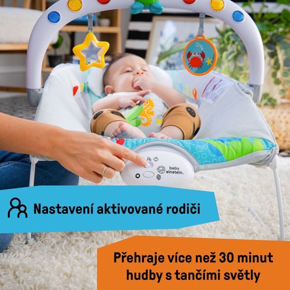 BABY EINSTEIN LEHÁTKO HUDEBNÍ VIBRAČNÍ SE SVĚTLY KICK TO IT NEPTUNE DO 9 KG - LEHÁTKA A HOUPADLA - SPINKÁNÍ