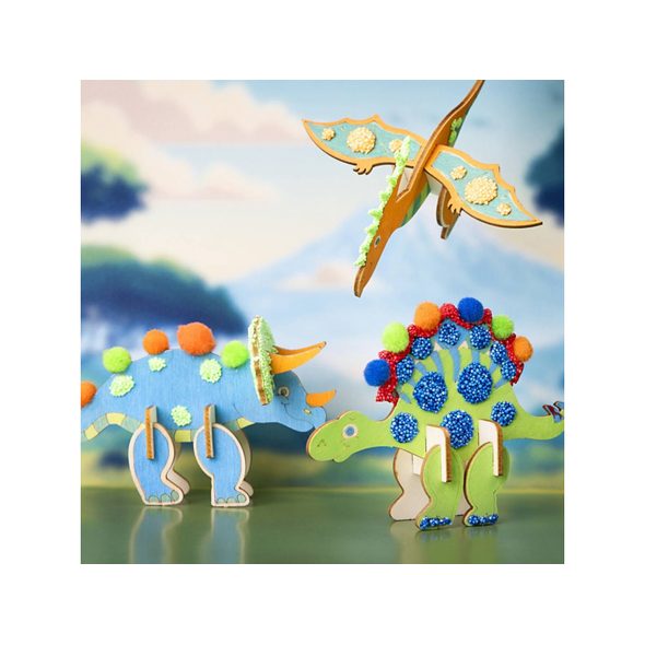 CREATIV COMPANY KREATIVNÍ SADA DINOSAUŘI DŘEVĚNÍ - VÝTVARNÉ POMŮCKY A HRAČKY - PRO DĚTI