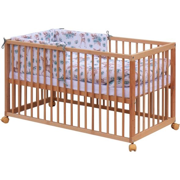 SCARLETT POSTÝLKA 120X60CM S KOMPLETNÍ VÝBAVOU SCARLETT SRNEČEK TYRKYSOVÁ - DŘEVĚNÉ POSTÝLKY - SPINKÁNÍ