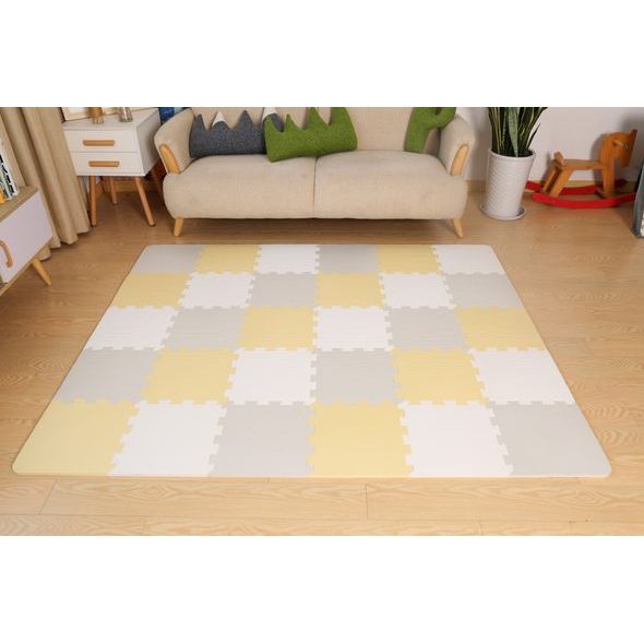 KINDERKRAFT PODLOŽKA PĚNOVÁ PUZZLE LUNO YELLOW 30KS - HRACÍ PODLOŽKY NA ZEM - SPINKÁNÍ