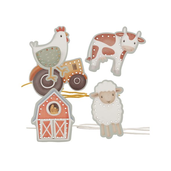 LITTLE DUTCH ŠNĚROVACÍ KARTY FARMA - NAVLÉKÁNÍ - PRO DĚTI