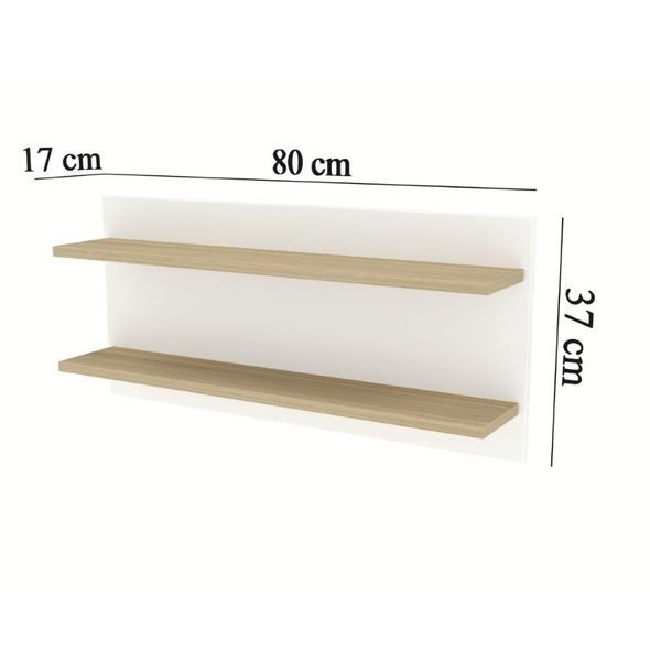 POLIČKA NA STĚNU FAKTUM SIENNA WHITE, DVOJDÍLNÁ - DEKORACE A POLIČKY - SPINKÁNÍ