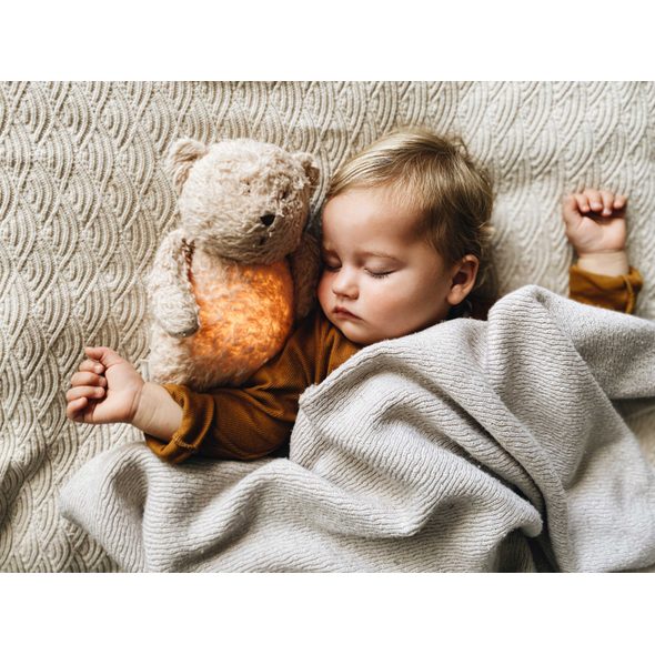 MOONIE USÍNÁČEK MEDVĚD 2.0 ORGANIC GREY - USÍNÁČCI ŠUMÍCÍ / S TLUKOTEM - PRO DĚTI