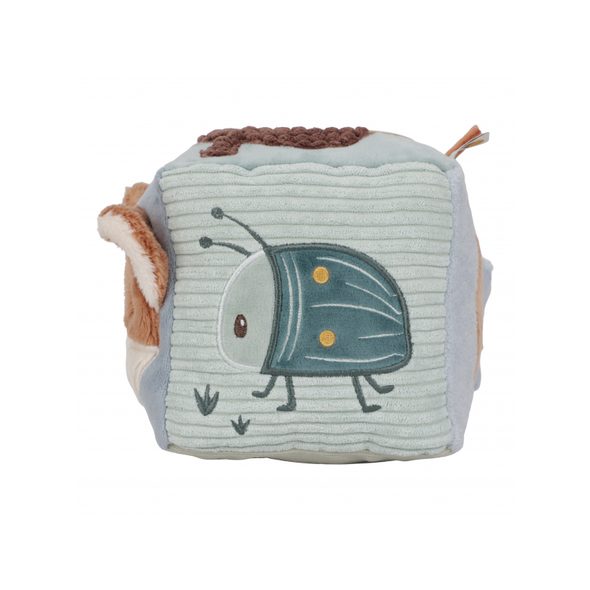 LITTLE DUTCH KOSTKA TEXTILNÍ S AKTIVITAMI FOREST FRIENDS - SENZORICKÉ HRAČKY - PRO DĚTI