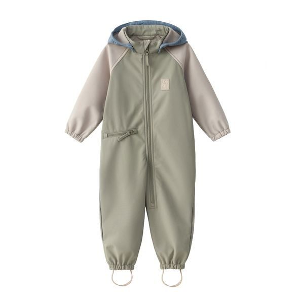 LEOKID SOFTSHELLOVÝ OVERAL COLOR BLOCK WOOD SAGE VEL. 18 - 24 MĚSÍCŮ (VEL. 86) - OVERALY - PRO DĚTI