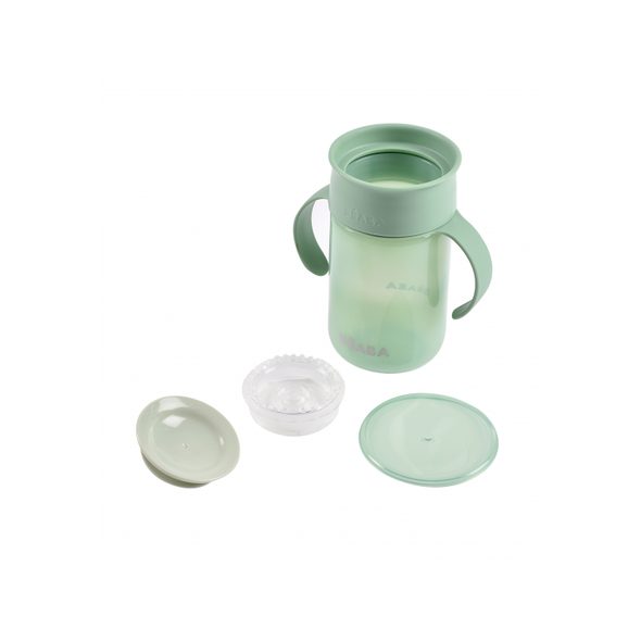 BEABA HRNEK TRÉNOVACÍ 360° GREEN 340 ML 12M+ - DĚTSKÉ HRNEČKY - KRMENÍ