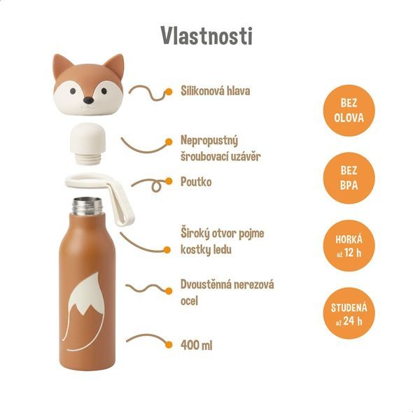 ZAZU DĚTSKÁ TERMOLÁHEV 400 ML - LIŠKA - TERMOOBALY A TERMOSKY - KRMENÍ