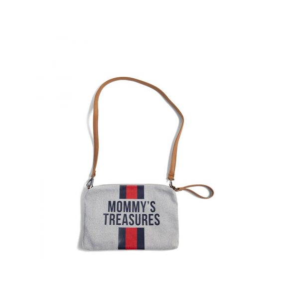 CHILDHOME POUZDRO NA ZIP S POUTKEM GREY STRIPES RED/BLUE - POUZDRA NA PLENKY - PŘEBALOVÁNÍ