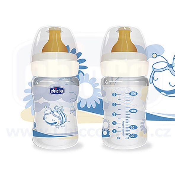 CHICCO FYZIOLOGICKÁ PP LAHEV,150ML,KAUČUKOVÝ DUDLÍK 0+ - KOJENECKÉ LAHVE - KRMENÍ