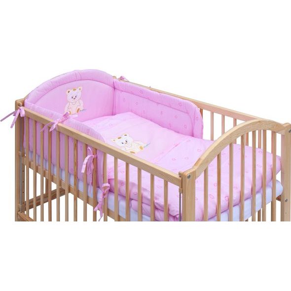 SCARLETT POSTÝLKA 120X60CM S KOMPLETNÍ VÝBAVOU MÉĎA RŮŽOVÁ - DŘEVĚNÉ POSTÝLKY - SPINKÁNÍ