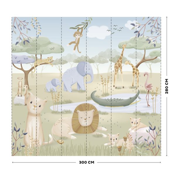 LITTLE DUTCH TAPETA NA ZEĎ SAFARI FRIENDS - LITTLE DUTCH - PRO DĚTI