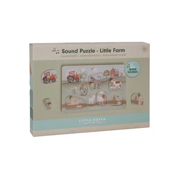 LITTLE DUTCH VKLÁDACÍ PUZZLE SE ZVUKEM FARMA - VKLÁDÁNÍ TVARŮ - PRO DĚTI