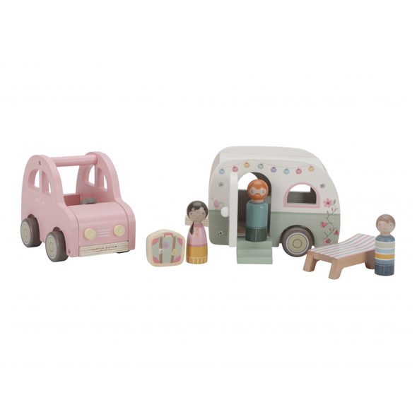 LITTLE DUTCH AUTO S KARAVANEM DŘEVĚNÉ - DŘEVĚNÉ HRAČKY - PRO DĚTI