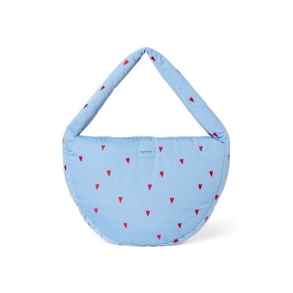 STUDIO NOOS PUFFY CROSS BODY BAG LIGHT BLUE HEARTS - ORGANIZÉRY A KOŠÍKY - KOČÁRKY A PŘÍSLUŠENSTVÍ