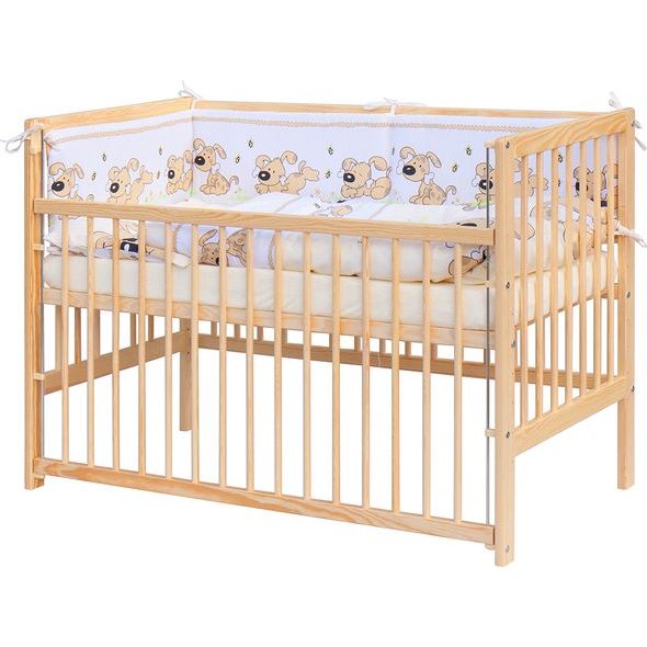 SCARLETT DĚTSKÁ POSTÝLKA S KOMPLETNÍ VÝBAVOU SCARLETT 120 X 60 CM - JAPY - BÉŽOVÁ - DŘEVĚNÉ POSTÝLKY - SPINKÁNÍ