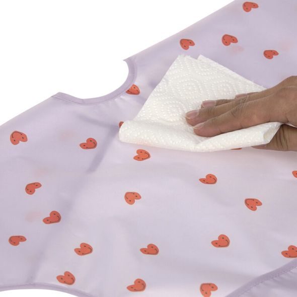 LÄSSIG LONG SLEEVE BIBS HAPPY RASCALS HEART LAVENDER - BRYNDÁKY - KRMENÍ