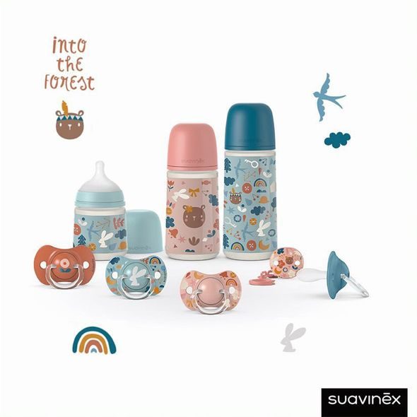 SUAVINEX KOJENECKÁ LÁHEV 360ML (L) FOREST - RŮŽOVÁ - KOJENECKÉ LAHVE - KRMENÍ