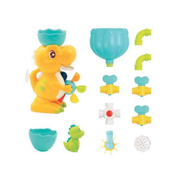 LUDI VODNÍ MLÝNEK S POTRUBÍM DINOSAURUS - HRAČKY DO VANY - PRO DĚTI