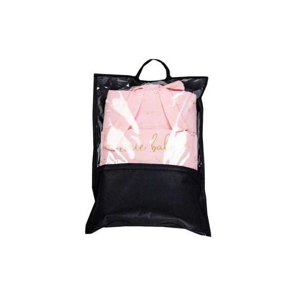 ENIE BABY MUŠELÍNOVÝ KAPSÁŘ RŮŽOVÝ SE ZLATÝMI TROJÚHELNÍČKY - POVLEČENÍ DO POSTÝLKY - SPINKÁNÍ