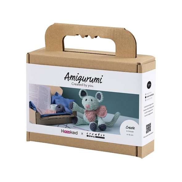 CREATIV COMPANY SADA NA HÁČKOVÁNÍ AMIGURUMI MYŠKA - NAVLÉKÁNÍ - PRO DĚTI