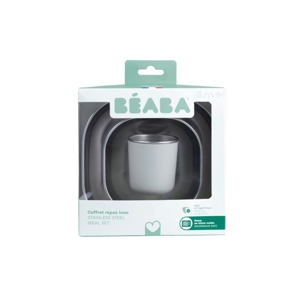 BEABA JÍDELNÍ SADA NEREZ 3-DÍLNÁ COTTON CANDY - MISKY, TALÍŘKY A PODLOŽKY - KRMENÍ