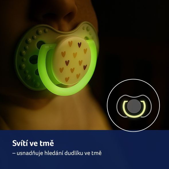 LOVI DUDLÍK SVÍTÍCÍ SILIKONOVÝ DYNAMICKÝ TEDDY LOVE 6-18M 2KS - ŠIDÍTKA A DOPLŇKY - KRMENÍ