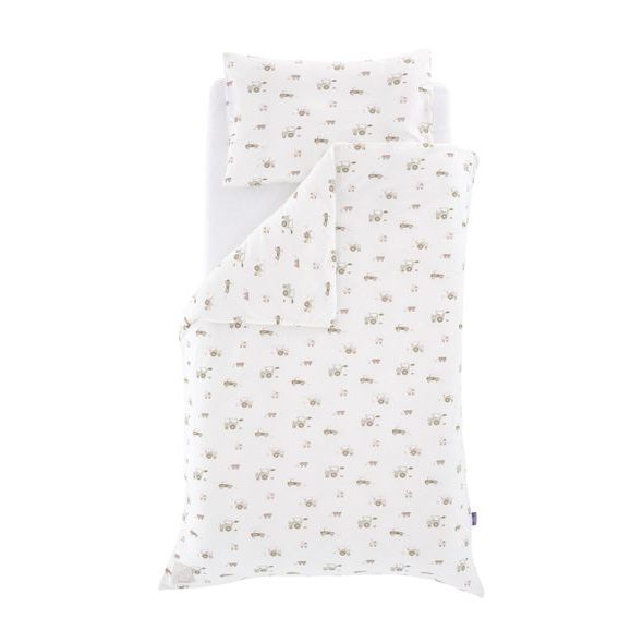 TRÄUMELAND POVLEČENÍ 100/135 + 40/60 LITTLE FARM GRÜN - POVLEČENÍ DO POSTÝLKY - SPINKÁNÍ