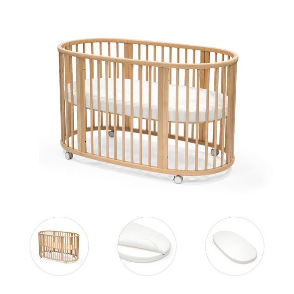 STOKKE® SLEEPI™ V3 WHITE + MATRACE + PROSTĚRADLO - DŘEVĚNÉ POSTÝLKY - SPINKÁNÍ