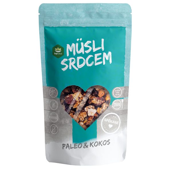 TOPNATUR LOW CARB MÜSLI SRDCEM PALEO&KOKOS 350G - MUSLI A KAŠE - PRE MAMIČKY