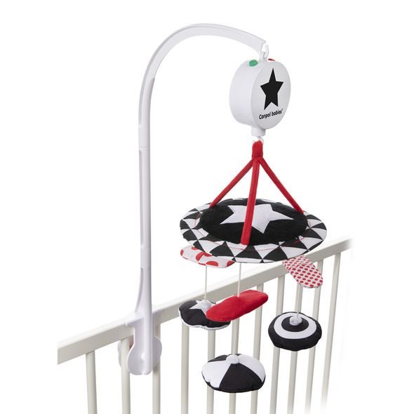 CANPOL BABIES KONTRASTNÍ PLYŠOVÝ KOLOTOČ S MELODIEMI SENSORY - KOLOTOČE NA POSTÝLKU - PRO DĚTI