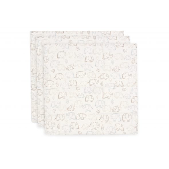 JOLLEIN PLENY 3 KS 70X70 CM ELEPHANT TALES - LÁTKOVÉ PLENY SKLÁDANÉ - PŘEBALOVÁNÍ