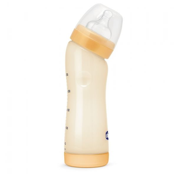 CHICCO FYZIOLOGICKÁ PES LÁHEV ANGLED WELL-BEING EVOLUTION,250ML,SILIKONOVÝ DUDLÍK,NORMÁLNÍ PRŮTOK - KOJENECKÉ LAHVE - KRMENÍ