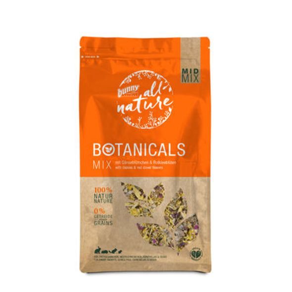 BUNNY NATURE BUNNY BOTANICALS SE SEDMIKRÁSKOU A JETELEM 120 G - KRMIVO - CHOVATELSKÉ POTŘEBY MALVÍKZOO