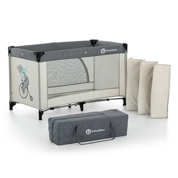 PETITE&MARS NYJA TEDDY BIKER GREY​ - CESTOVNÍ POSTÝLKY - SPINKÁNÍ