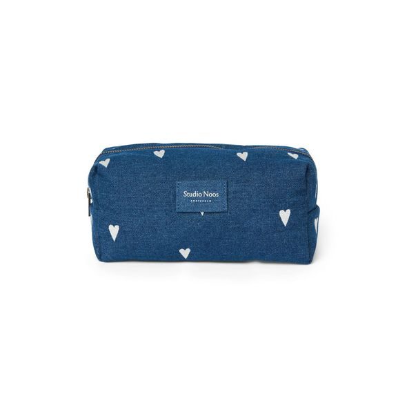 STUDIO NOOS DENIM POUCH - KABELKA | DARK BLUE WHITE HEARTS - DOPLŇKY - PRO MAMINKY