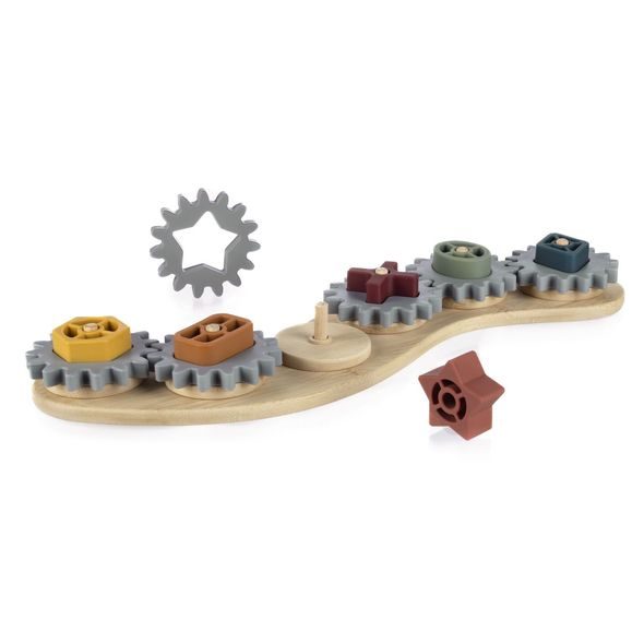 ZOPA SILIKONOVÁ BAMBUSOVÁ SKLÁDAČKA OZUBENÁ KOLEČKA - HRAČKY PRO NEJMENŠÍ - PRO DĚTI